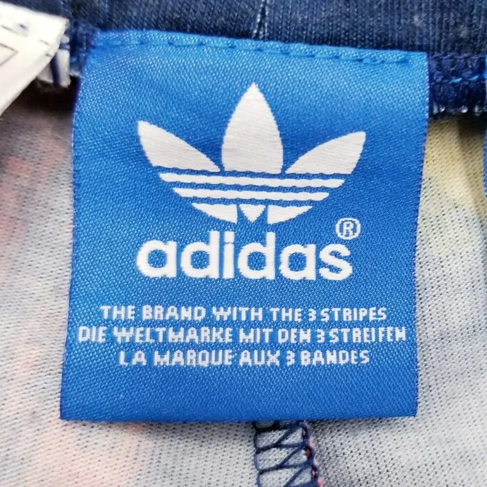 ADIDAS Paris Graphic Print Three Stripe Leggings Navy Red Yellow - Medium - Picture 9 of 12